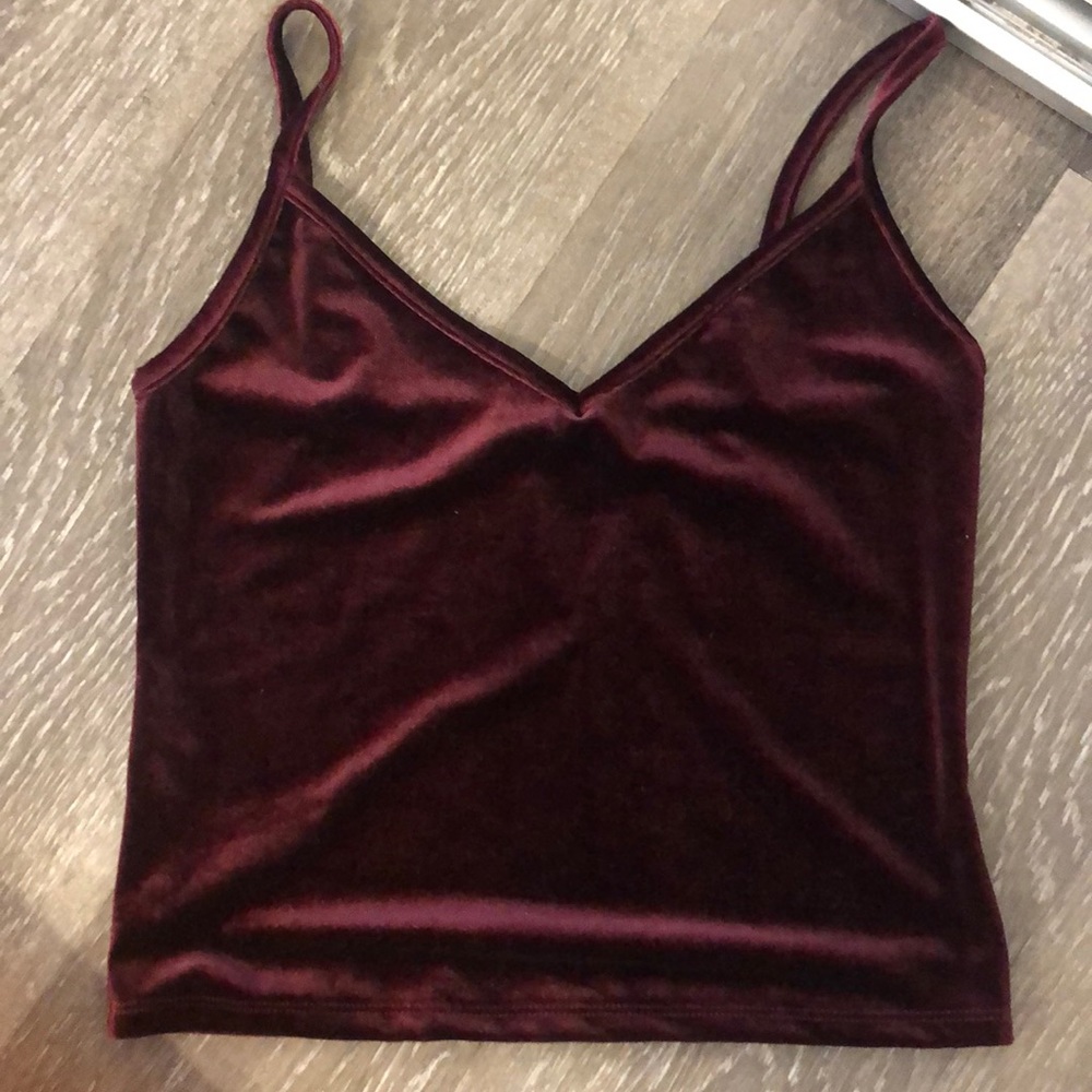Velvet long line crop top